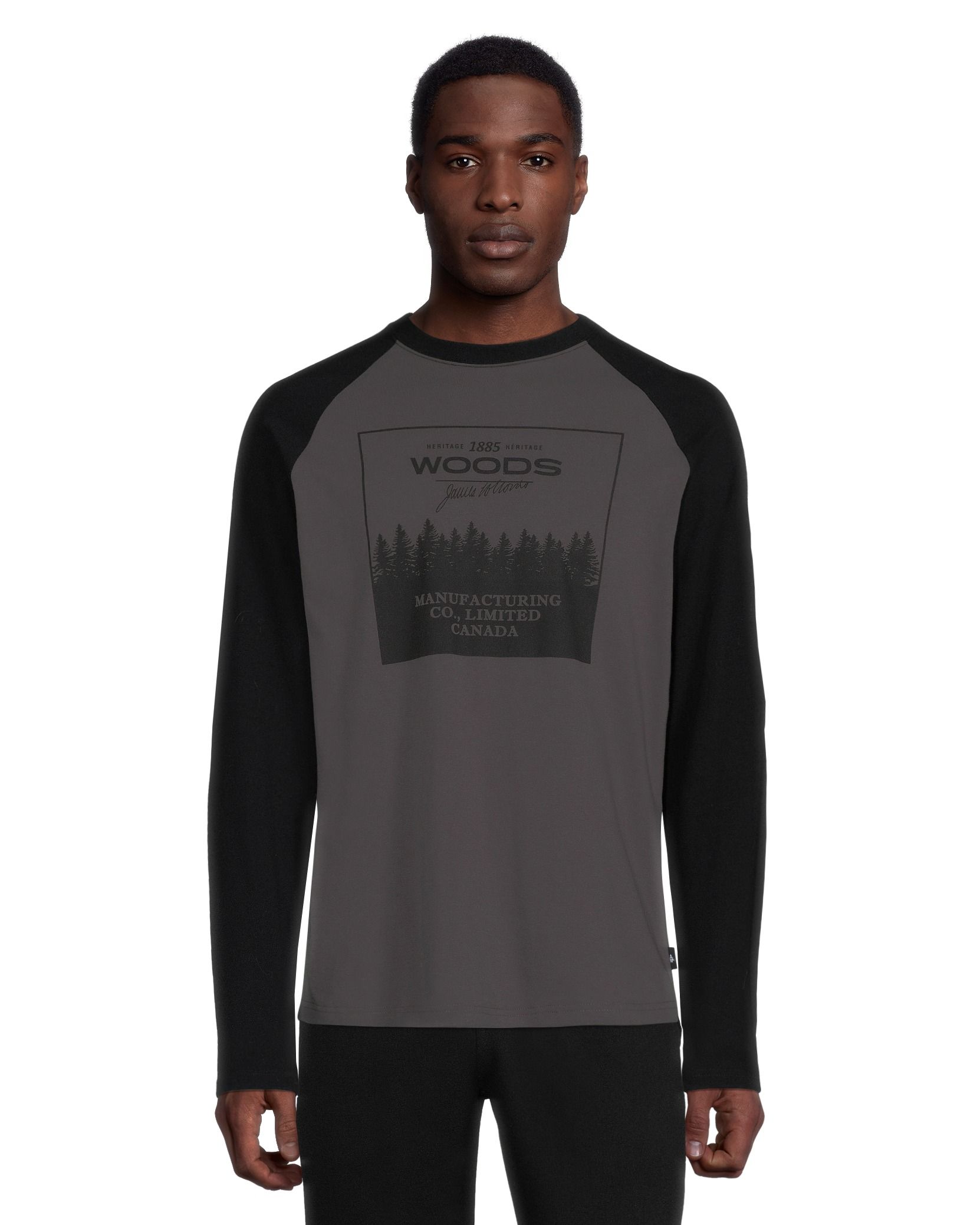 Woods Men's Dalton Baseball Long Sleeve Shirt