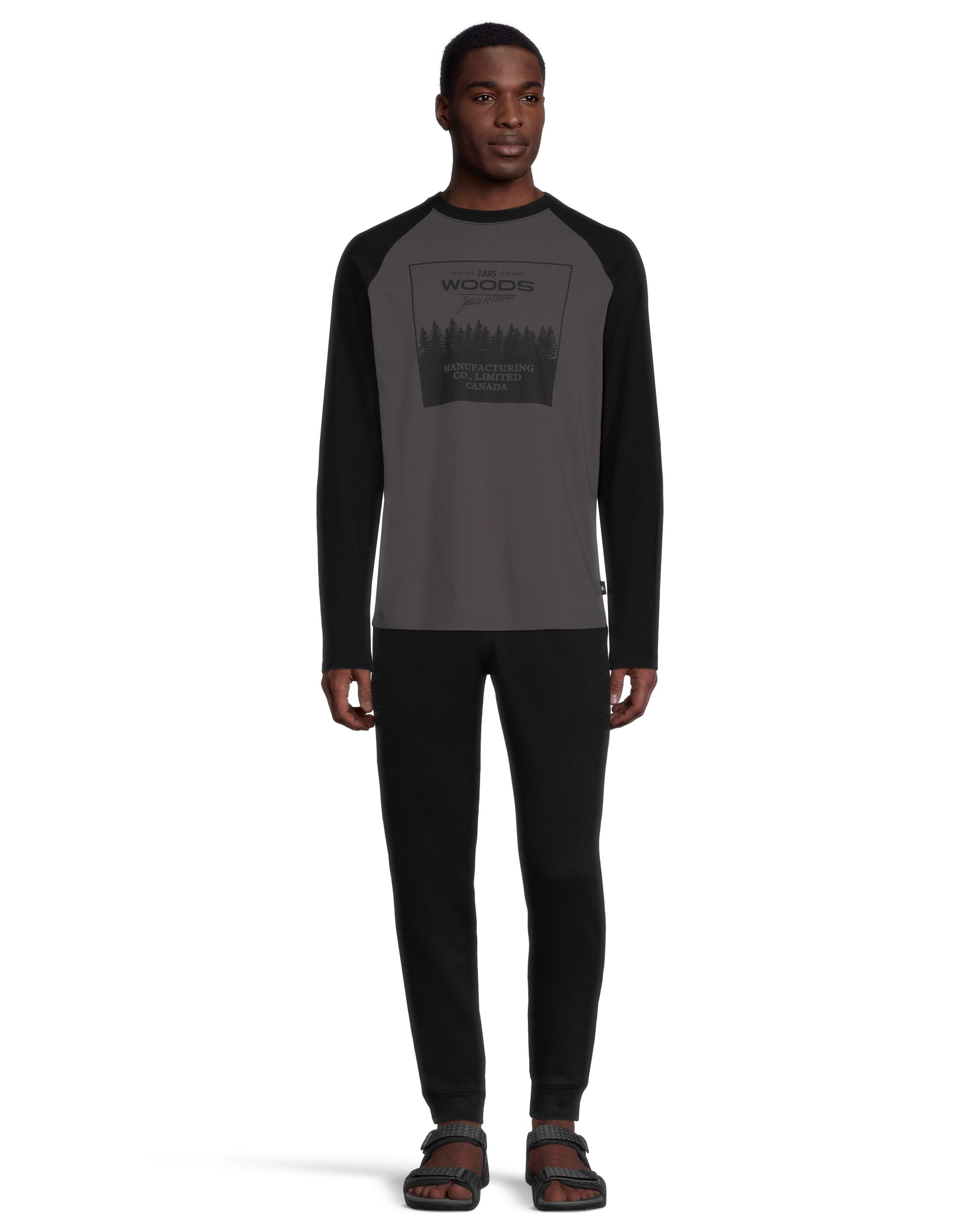 Woods Men's Dalton Baseball Long Sleeve Shirt