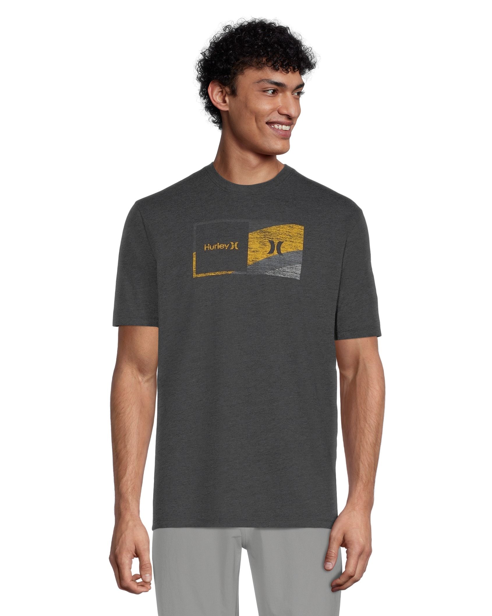 Hurley Men's Everyday Washed T Shirt, Short Sleeve, Crew Neck, Cotton, Graphic