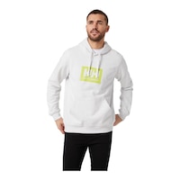Helly Hansen Men's Box Pullover Hoodie, 100% Cotton, Kangaroo Pocket Front_Flat