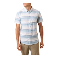 O'Neill Men's Alameda Stripe Short Sleeve Button Up Shirt Front_Flat