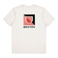 Brixton Men's Beta Split T Shirt, Short Sleeve, Crew Neck, Cotton, Graphic Front_Flat