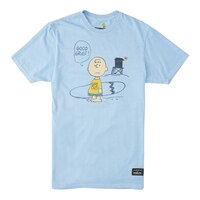 Quiksilver Men's x Peanuts Blackball T Shirt, Short Sleeve, Crew Neck, Cotton, Graphic Front_Flat