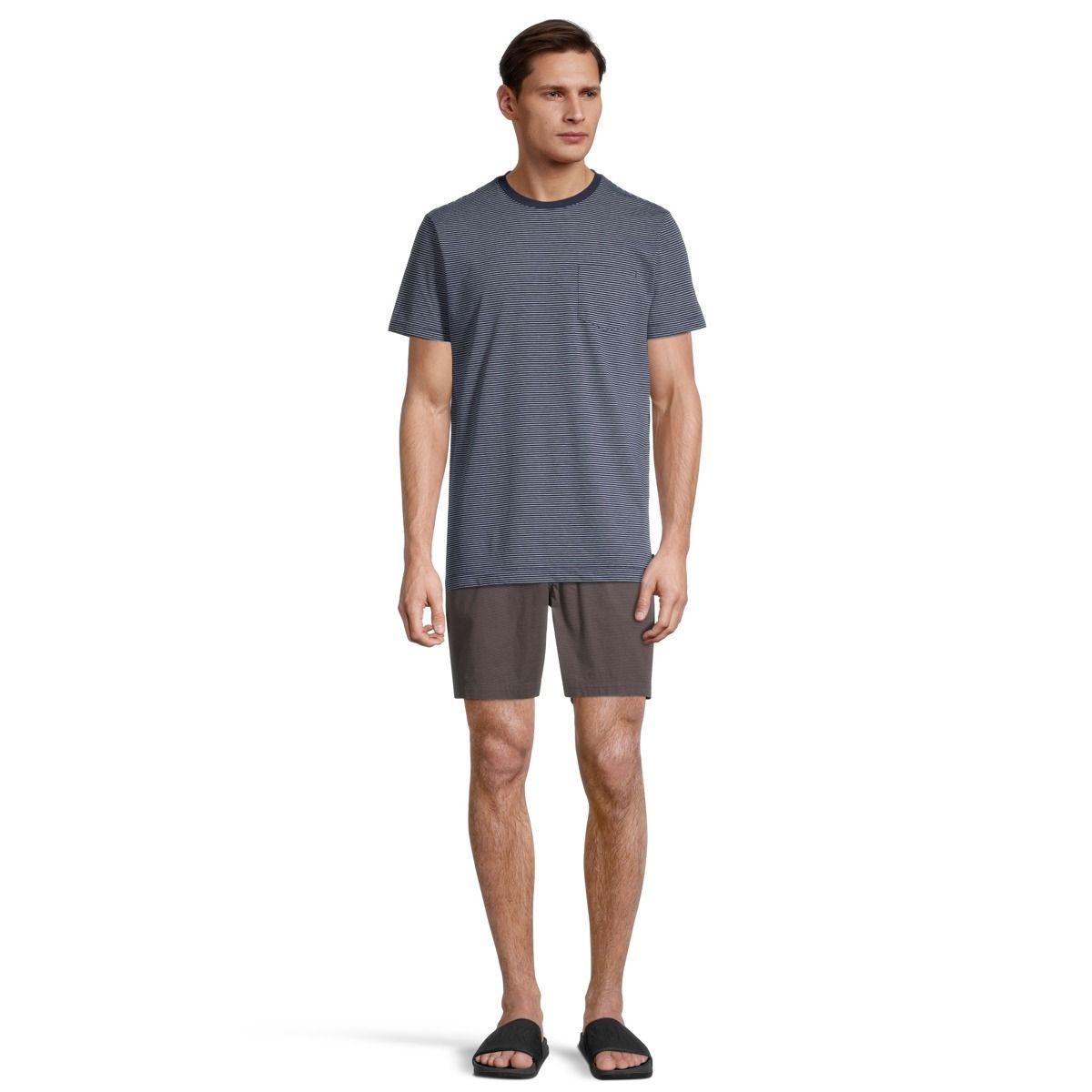 Ripzone Men's Nanoose T Shirt, Short Sleeve, Crew Neck, Cotton, Striped, Pocket