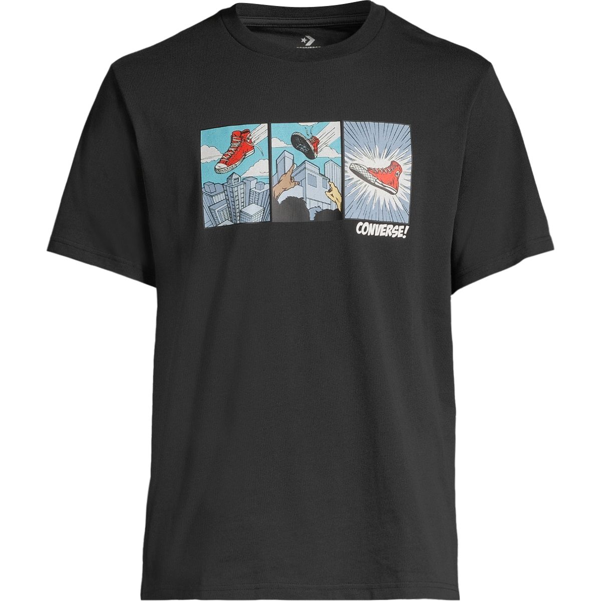 Converse Men's Comic T Shirt, Short Sleeve, Crew Neck, Cotton, Graphic