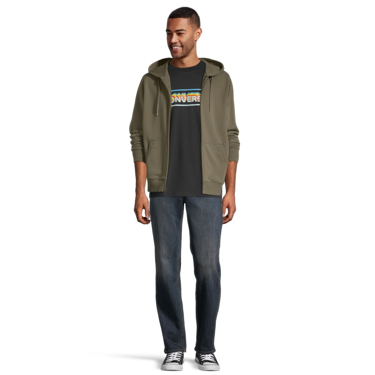 Converse Men's Arcade Retro T Shirt, Short Sleeve, Crew Neck, Cotton, Graphic