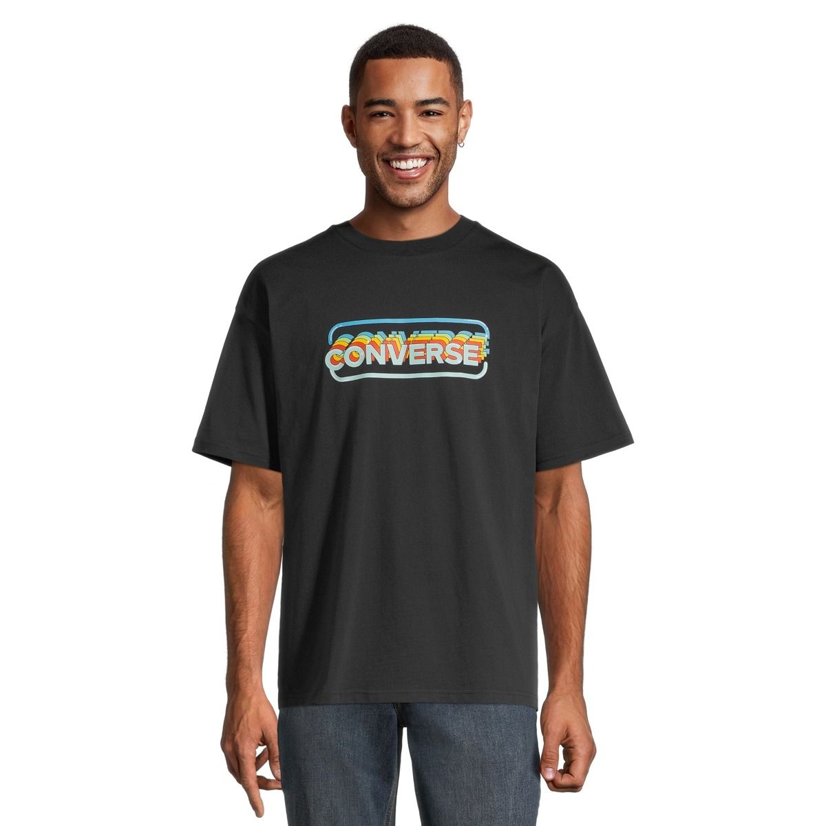 Converse Men's Arcade Retro T Shirt, Short Sleeve, Crew Neck, Cotton, Graphic