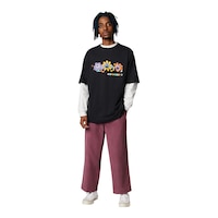 Converse Men's Stay Smiling T Shirt, Short Sleeve, Crew Neck, Cotton, Graphic, Box Front_Flat