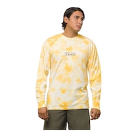Vans Men's Easy Box T Shirt, Long Sleeve, Crew Neck, Cotton, Tie Dye Front_Flat