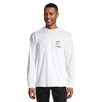 Vans Men's X Crayola Mail Doodle T Shirt, Long Sleeve, Crew Neck, Cotton, Graphic Front_Flat