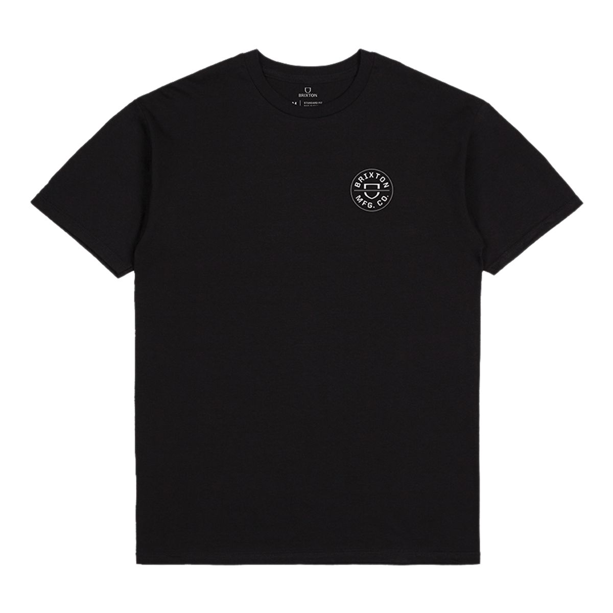 Brixton Men's Crest II T Shirt, Short Sleeve, Crew Neck, Cotton, Logo