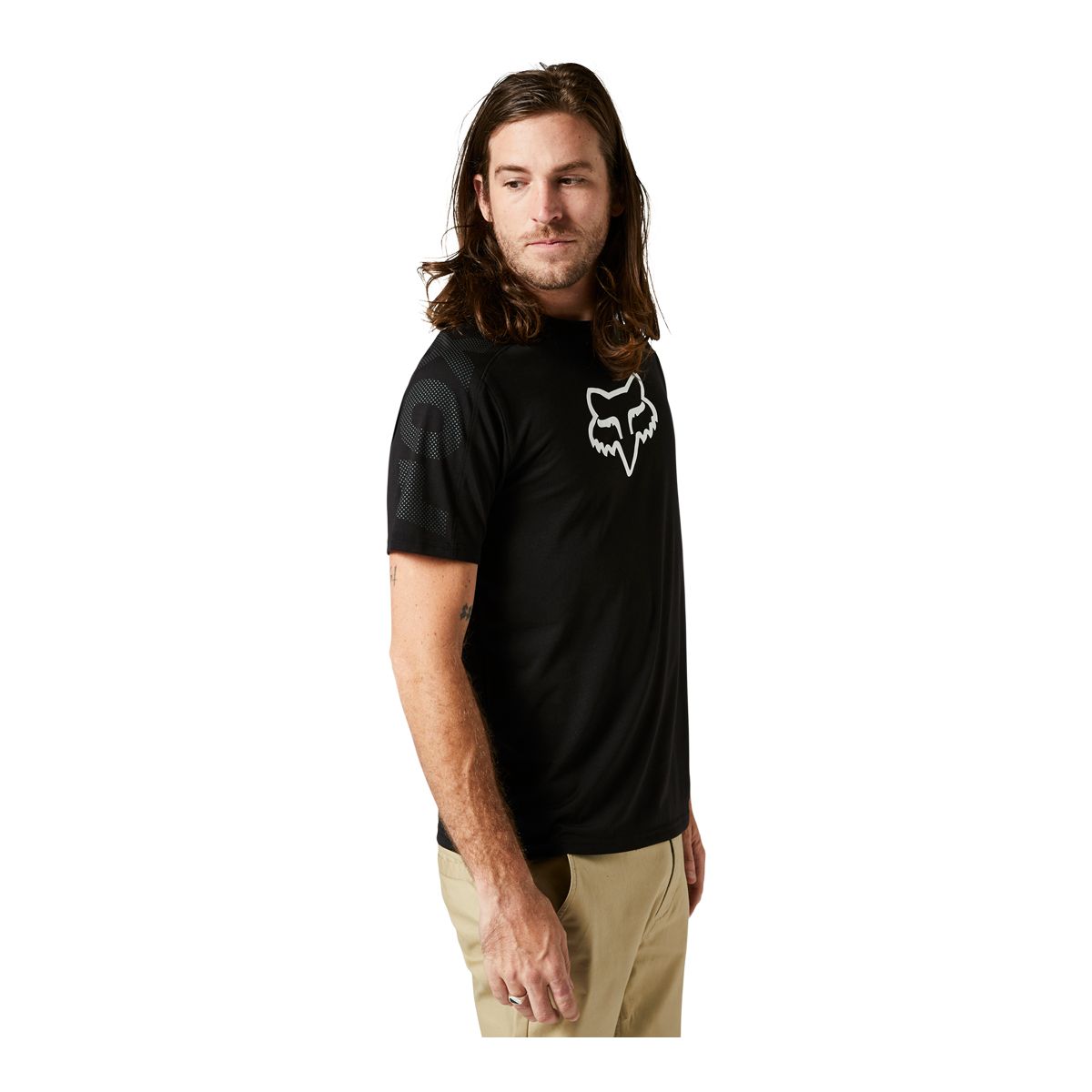 Fox Men's Divide Tech T Shirt, Short Sleeve, Crew Neck, Polyester, Graphic