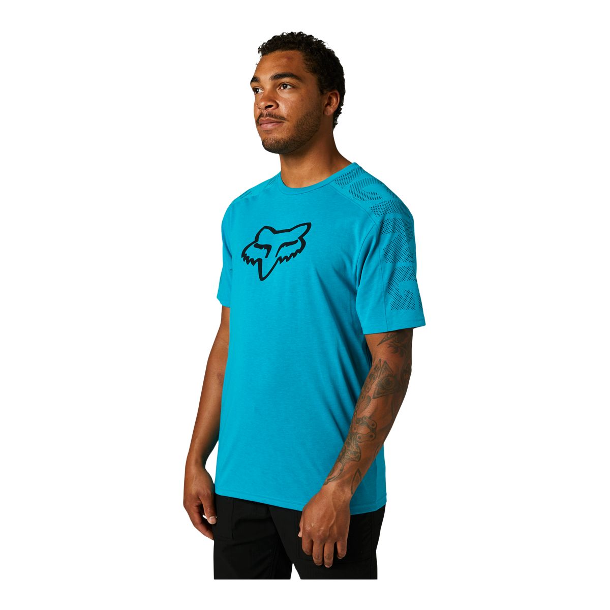 Fox Men's Divide Tech T Shirt, Short Sleeve, Crew Neck, Polyester, Graphic