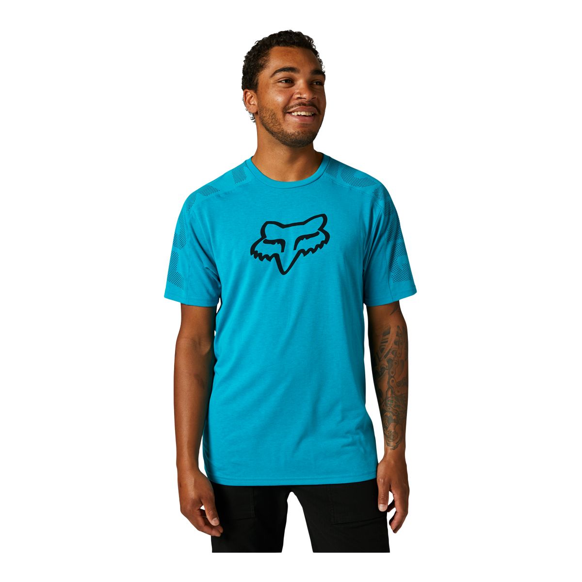 Fox Men's Divide Tech T Shirt, Short Sleeve, Crew Neck, Polyester, Graphic