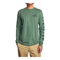 RVCA Men's Downstream Long Sleeve T Shirt Front_Flat