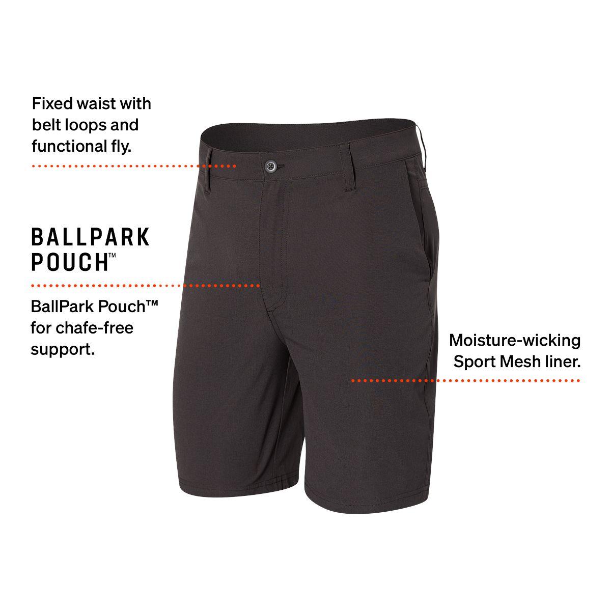 SAXX Men's Go To Town Chino Hybrid Shorts