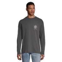 Vans Men's Trippy Grin Floral T Shirt, Long Sleeve, Crew Neck Front_Flat