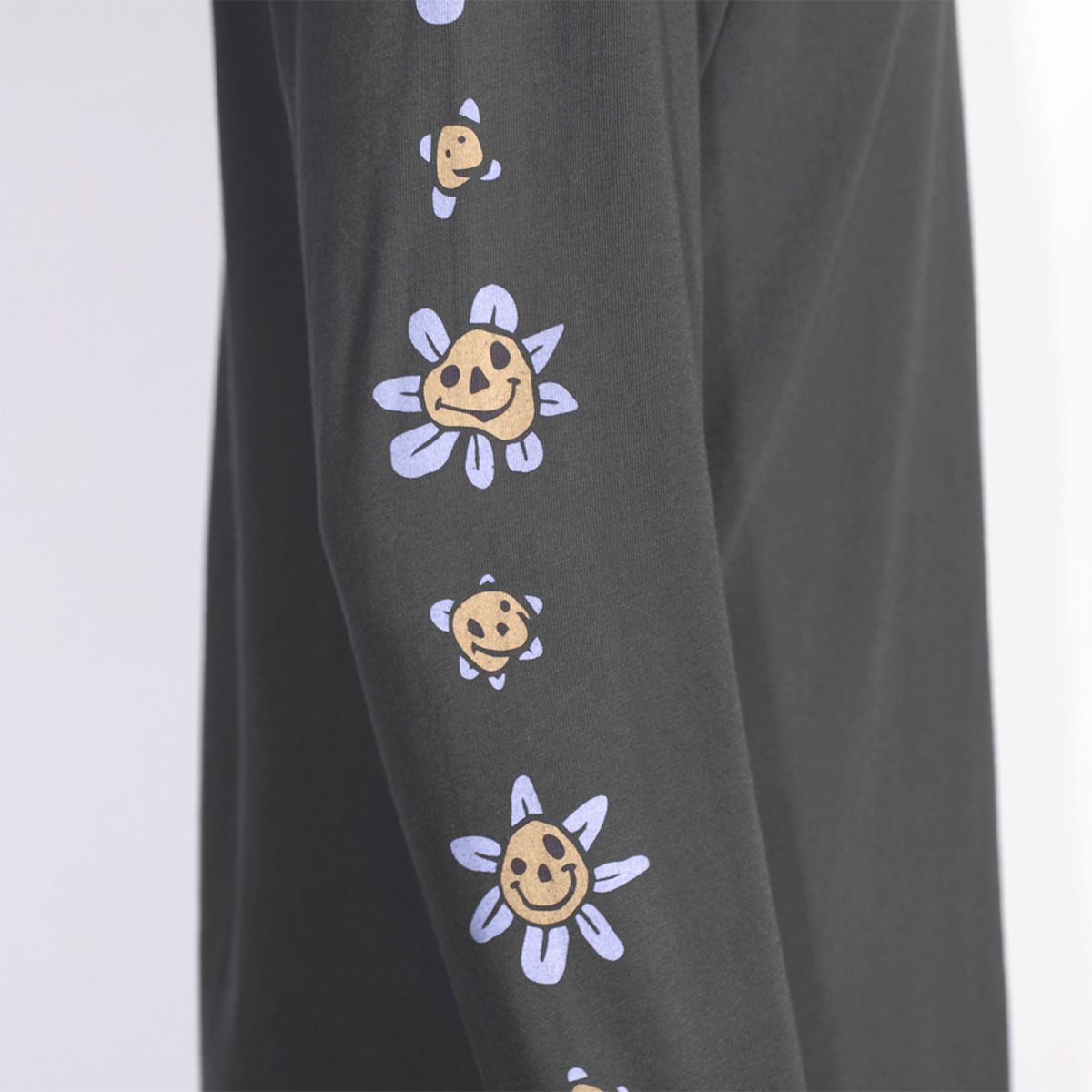 Vans Men's Trippy Grin Floral T Shirt, Long Sleeve, Crew Neck