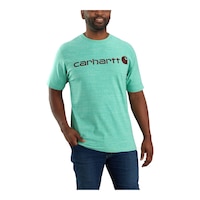 Carhartt Men's Heavyweight Logo Graphic T Shirt Front_Flat