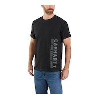 Carhartt Men's Force Midweight Block Logo T Shirt Front_Angled_Left
