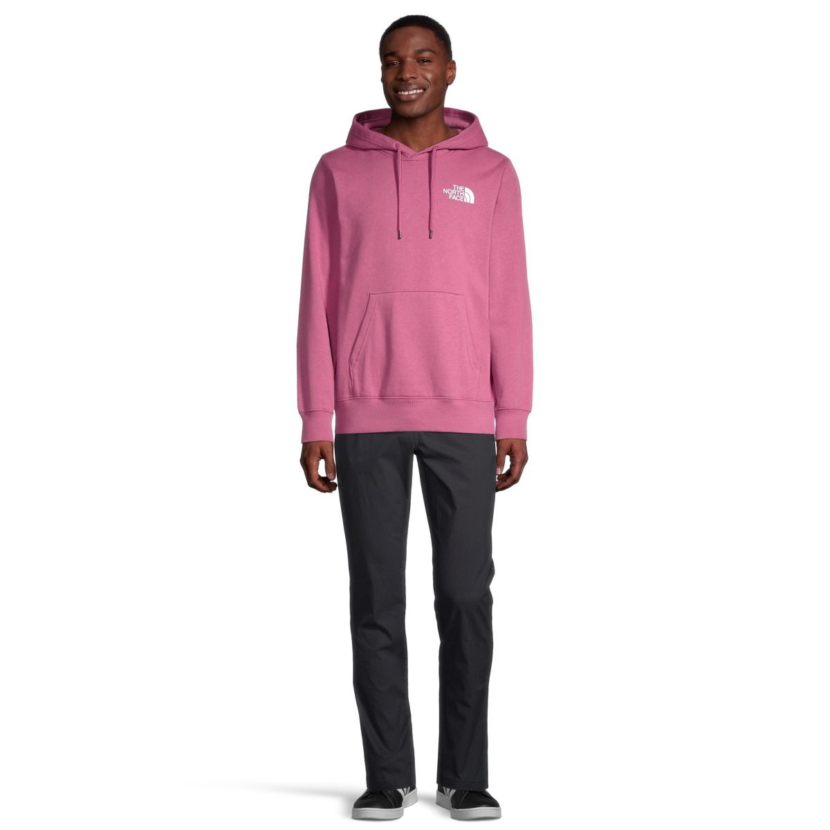 Pink north face hoodie on sale mens