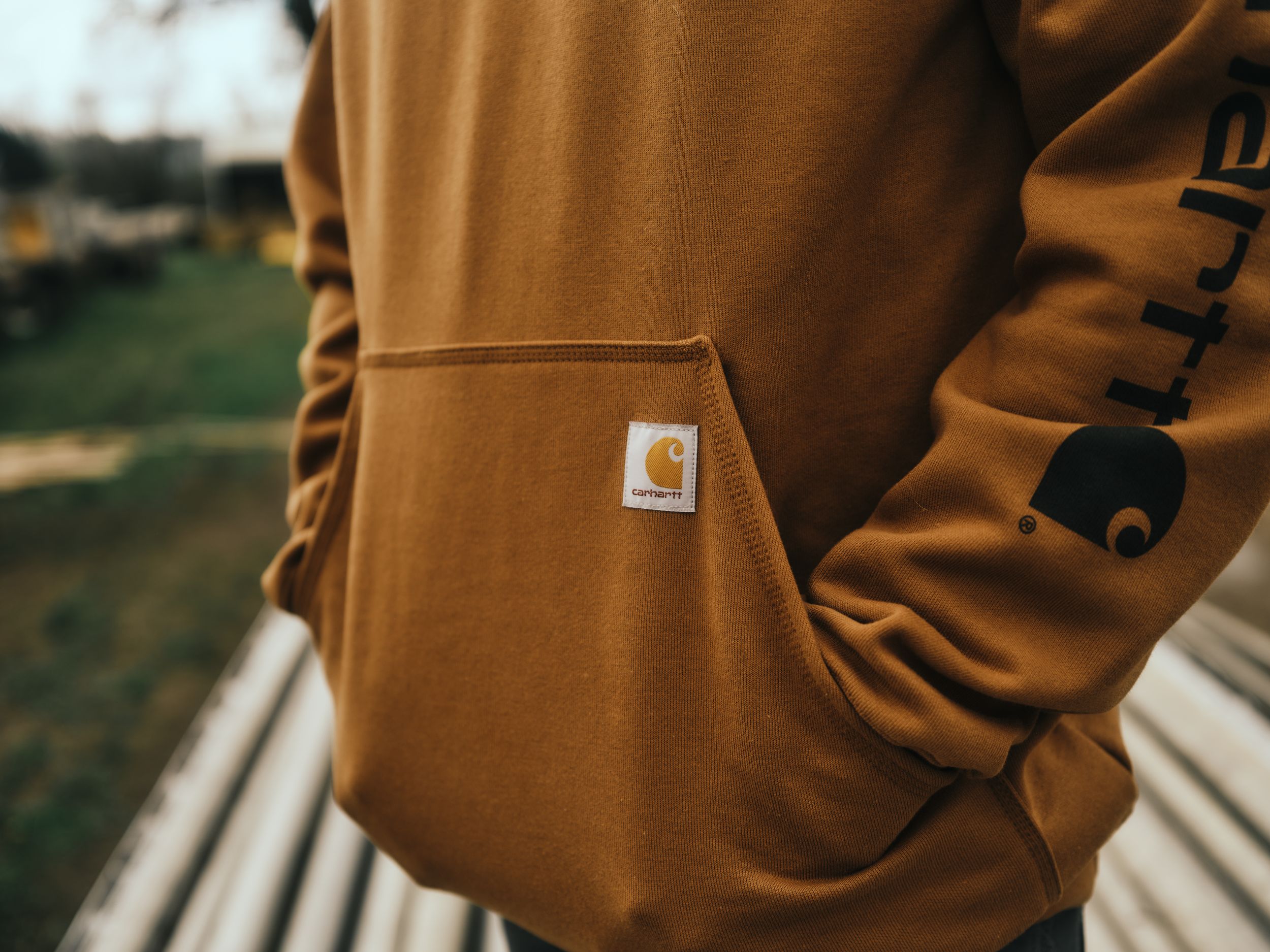 Carhartt Men's Logo Sleeve Pullover Hoodie