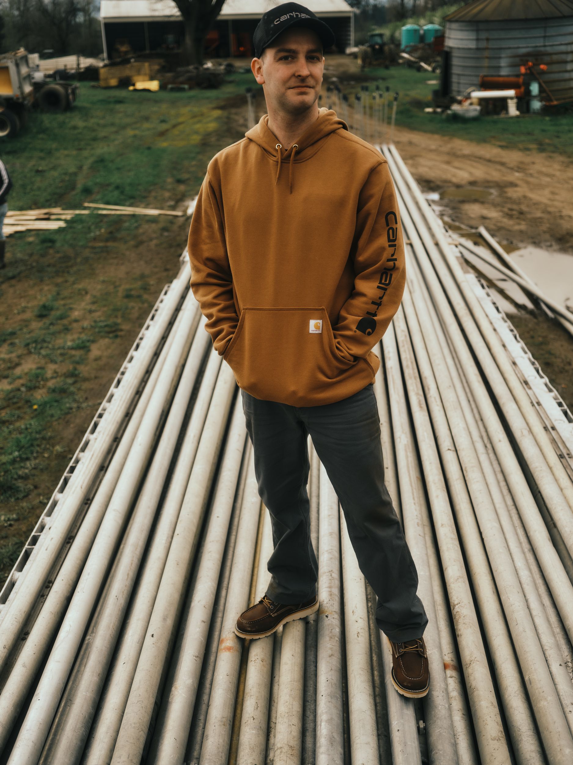 Carhartt Men's Logo Sleeve Pullover Hoodie