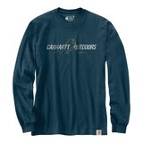 Men's Heavyweight Long Sleeve Outdoors Crewneck Graphic T Shirt Front_Flat