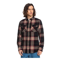 Quiksilver Men's Linden Stretch Flannel Long Sleeve Shirt Front_Flat