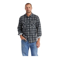 Brixton Men's Bowery Summer Weight Woven Long Sleeve Shirt Front_Flat