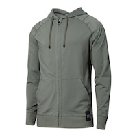 SAXX Men's Down Time Full Zip Hoodie Front_Angled_Left