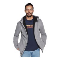 Skechers Men's Skech-Sweats Lounge Sherpa Full Zip Hoodie Front_Flat