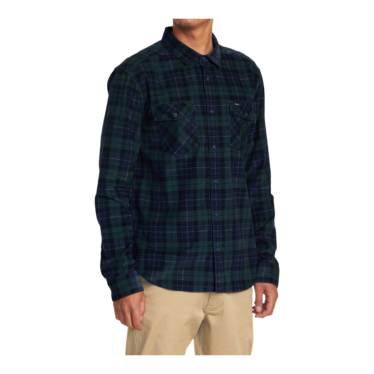 RVCA Men's Blues Walk Cord Long Sleeve Top