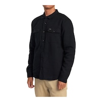 RVCA Men's Instrument Quilted Long Sleeve Shirt Front_Angled_Left