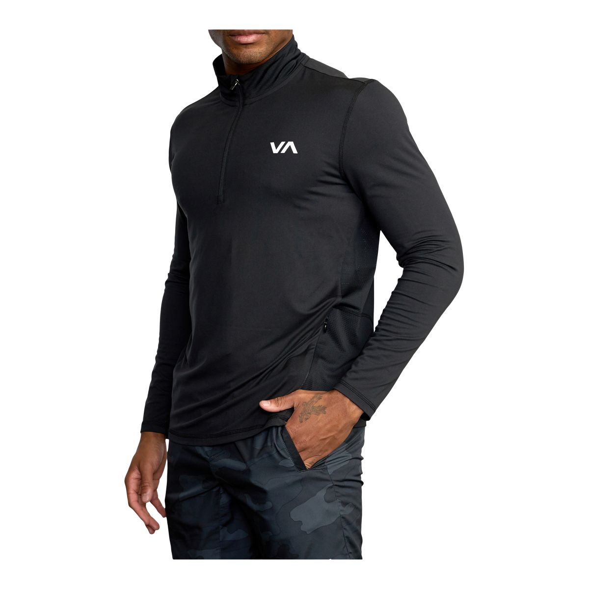 RVCA Sport Men's Sport Vent 1/2 Zip Long Sleeve Top