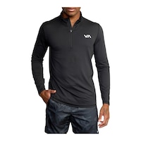 RVCA Sport Men's Sport Vent 1/2 Zip Long Sleeve Top Front_Flat