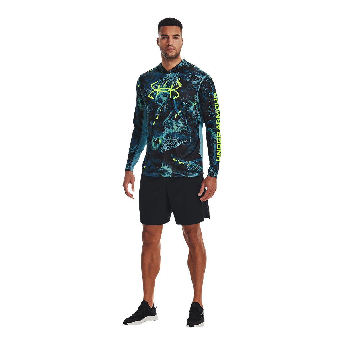 Under Armour Men's Iso-Chill Shore Break Camo Hoodie, (015) Halo  Gray/White/Black, Small at  Men's Clothing store