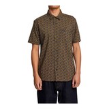 RVCA Men's Micro Garden Short Sleeve Shirt Front_Flat