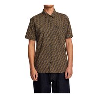 RVCA Men's Micro Garden Short Sleeve Shirt Front_Flat
