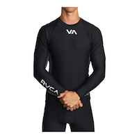 RVCA Sport Men's Compression Long Sleeve Shirt Front_Flat