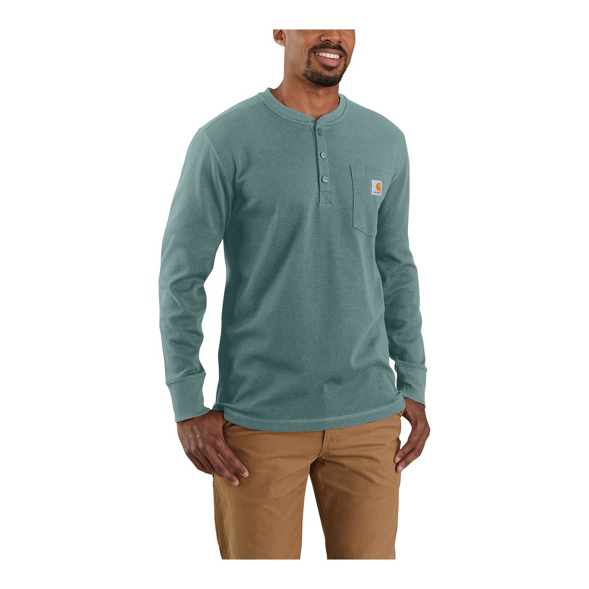 Long Sleeve Relaxed Fit Thermal Shirt - Grey