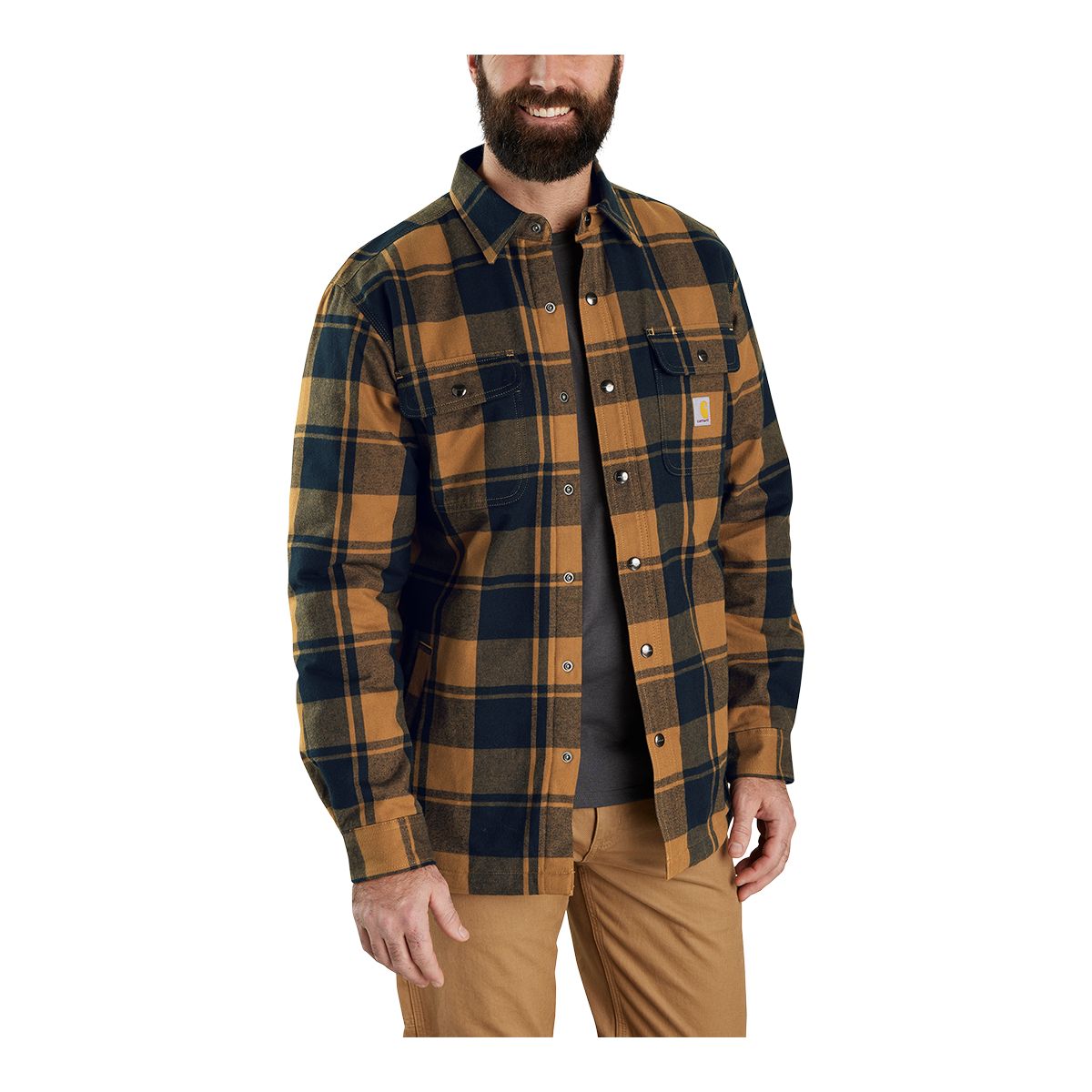 Image of Carhartt Men's Flannel Sherpa Lined Shirt Jacket