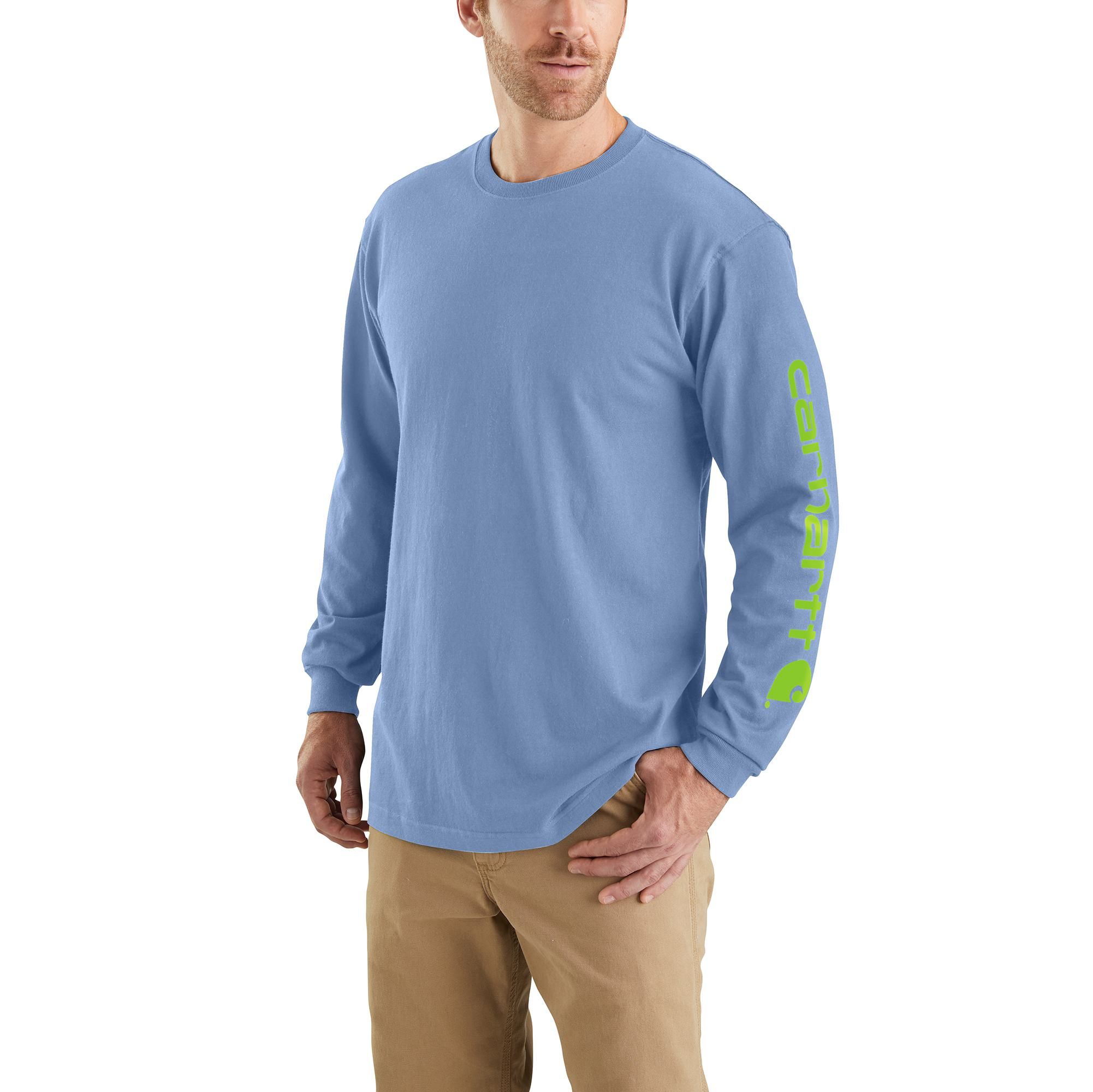 Carhartt Men's Heavyweight Logo Long Sleeve T Shirt