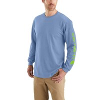 Carhartt Men's Heavyweight Logo Long Sleeve T Shirt Front_Flat