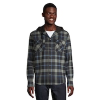 O'Neill Men's Liam Hooded Flannel Shirt Front_Flat
