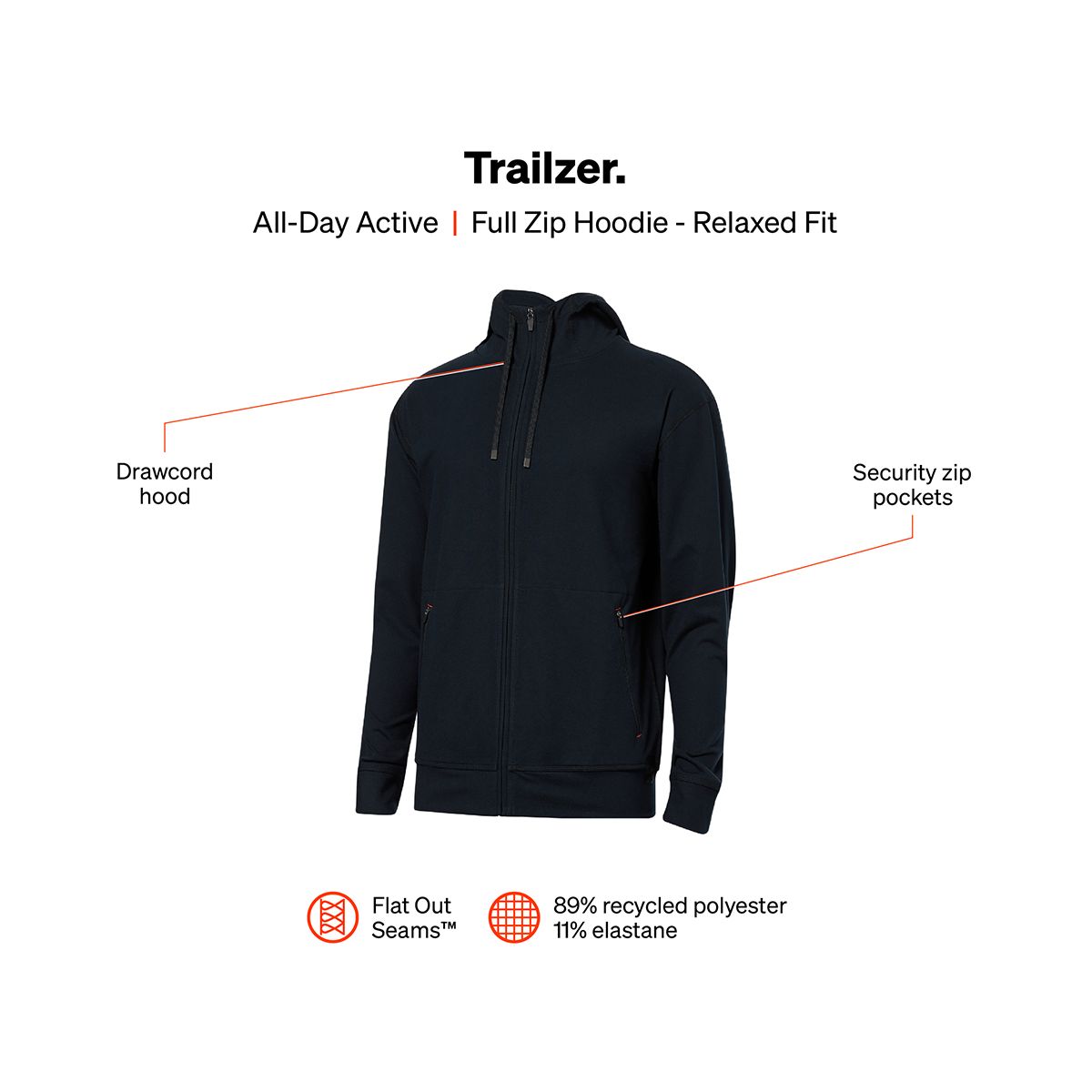 SAXX Men's Trailzer Full Zip Hoodie
