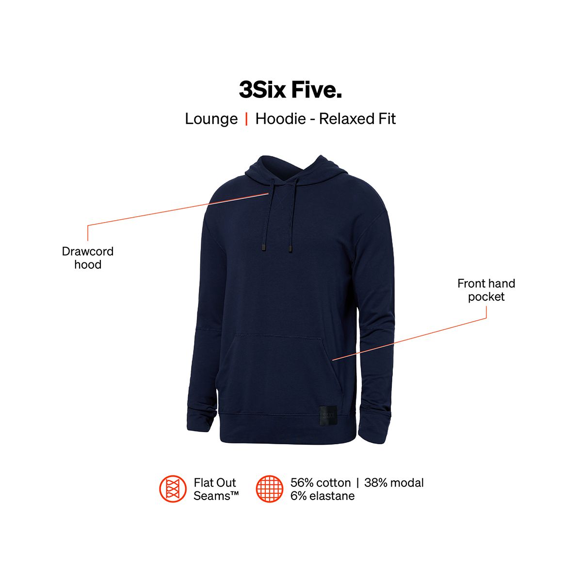 SAXX Men's 3Six Five Pullover Hoodie