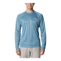 Columbia Men's Fork Stream™ Heather UPF Long Sleeve Shirt Front_Flat