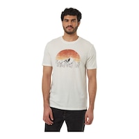 Tentree Men's Vintage Sunset T Shirt Front_Angled_Left