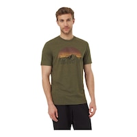 Tentree Men's Vintage Sunset T Shirt Front_Angled_Right